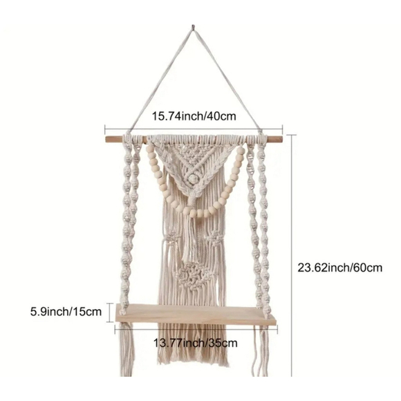 Boho Style Wall Hanging Shelf - Picture 7 of 7